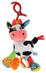 306983/Текстильная игрушка погремушка корова подвеска с вибрацией на блистере Умка/RV-C3/1