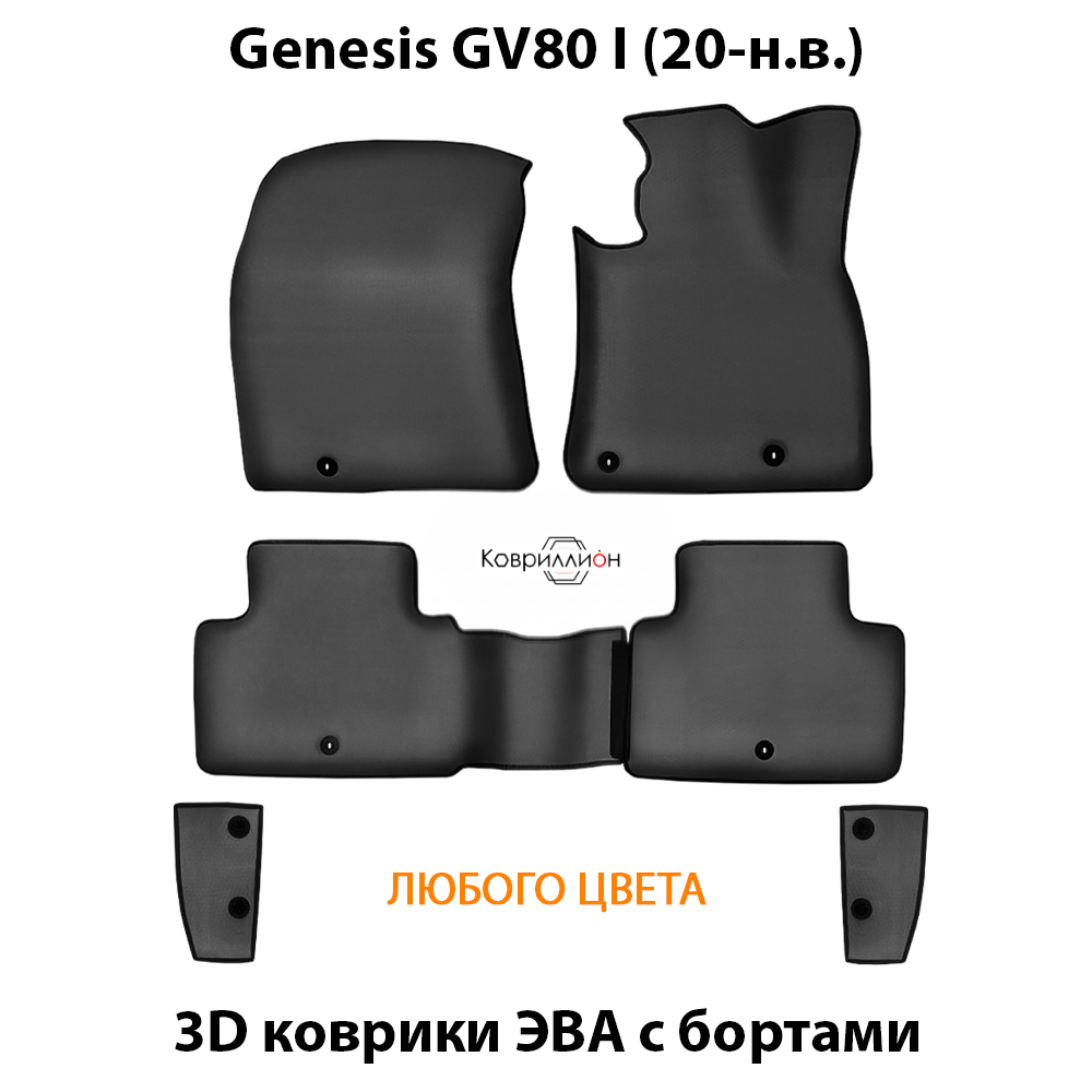 Автомобильные коврики ЭВА с бортами для Genesis GV80 I (20-н.в.)