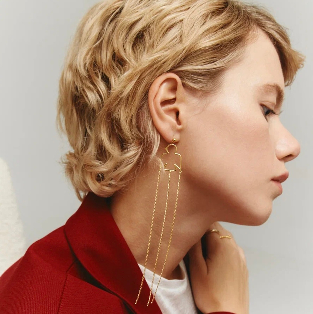 Моносерьга ПТИЦА позолота