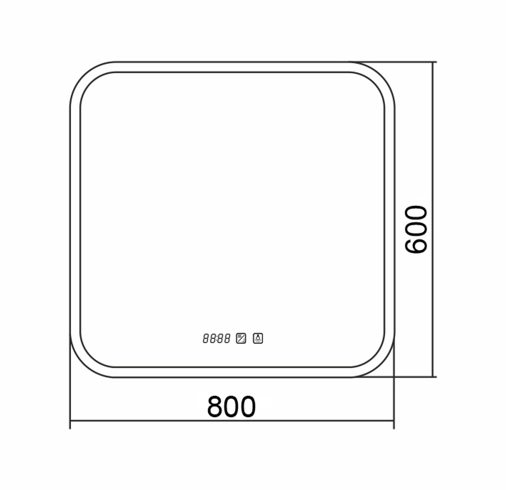 Зеркало Azario Стив New 80 см LED-00002377 с подсветкой