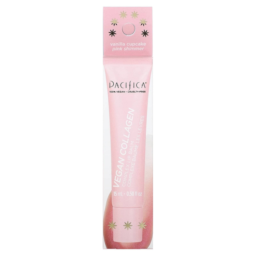 Pacifica, Vegan Collagen, комплексный бальзам для губ, с ванильным кексом и розовым отливом, 15 мл (0,5 жидк. унц.)