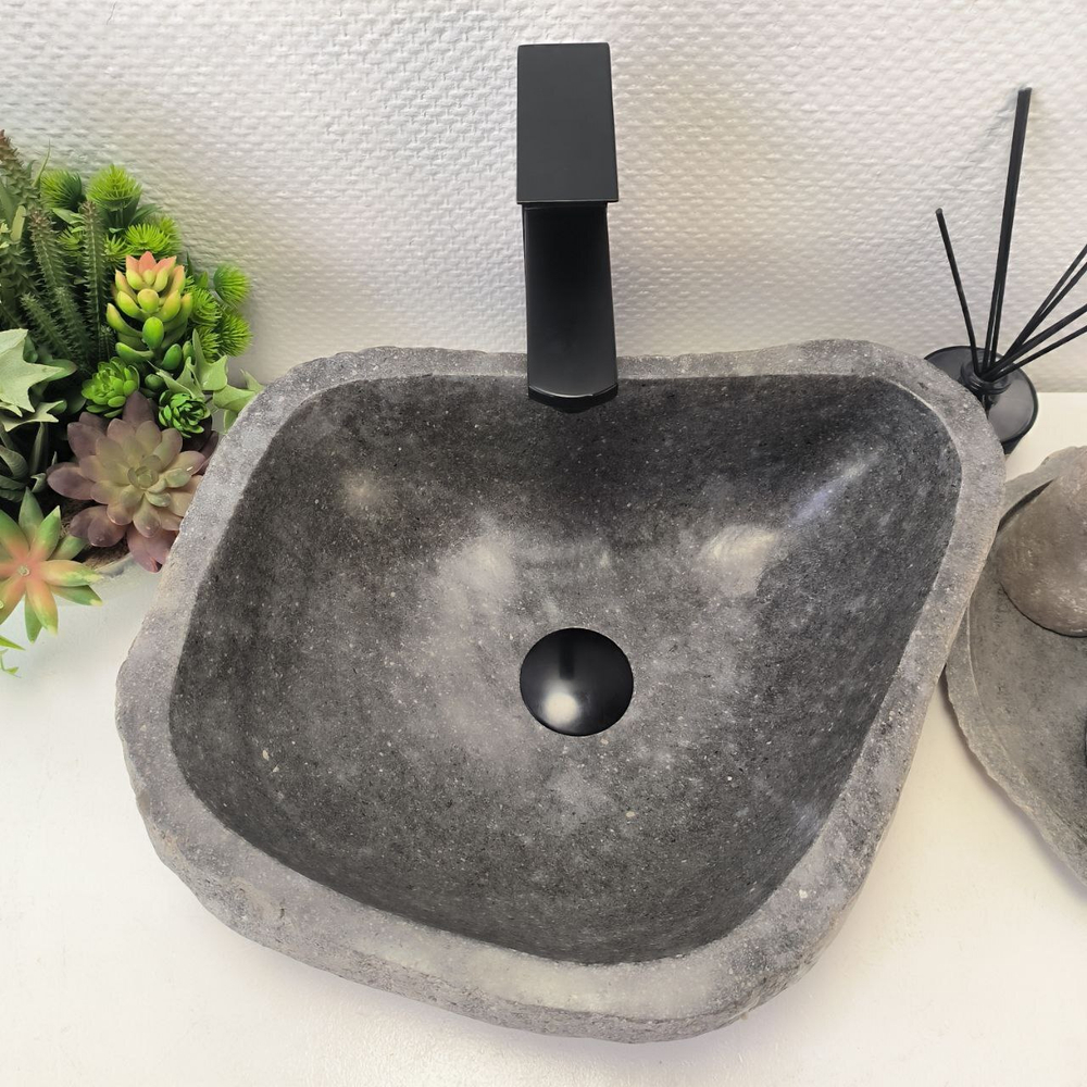 Каменная раковина из речного камня RS-63589 (42*35*14) 0122
