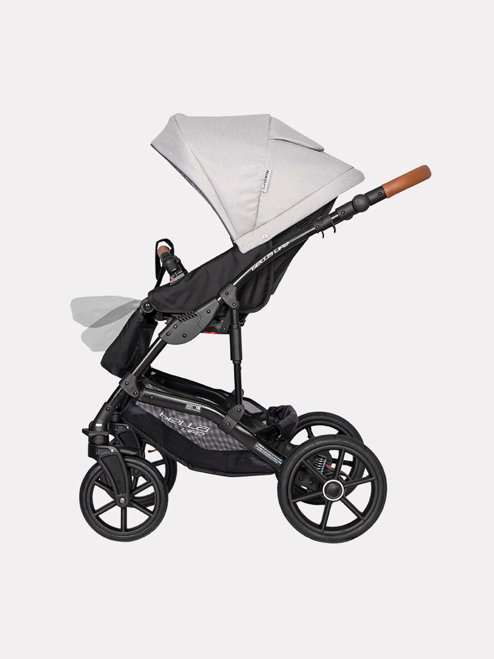 Коляска  BELLA LIFE (2 в 1) (RIKO BASIC) 01 Grey Fox (серый)