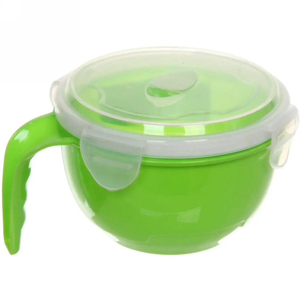 Кружка пластиковая 800мл с крышкой на защелках 14,5*9см