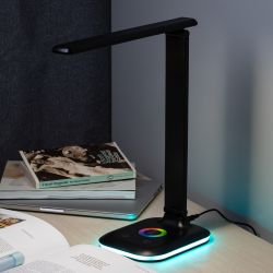 Настольный светильник ЭРА NLED-502-11W-BK светодиодный с RGB ночником черный