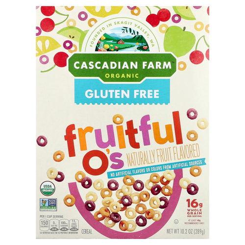 Cascadian Farm, Органические хлопья Fruitful O's, 289 г (10,2 унции)