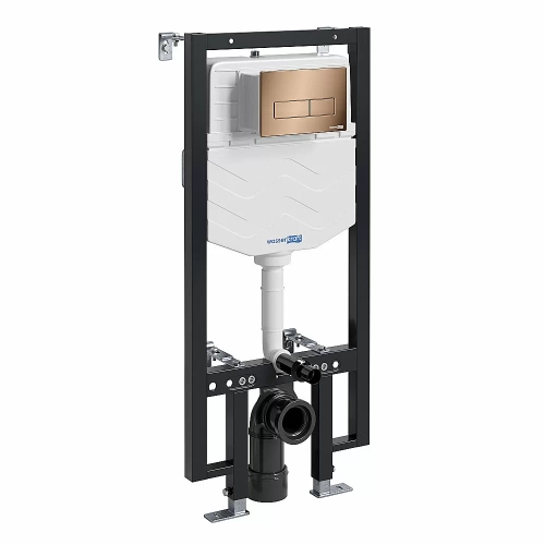 Система инсталляции для унитаза WasserKraft Vils 56TLT.010.ME.RG03 с кнопкой розовое золото