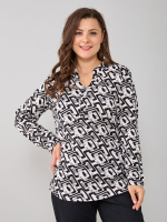 Блузка БЛ-22/черномолочный-лабиринт