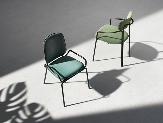 Стул ror, 2 frame, велюр, черный/зеленый