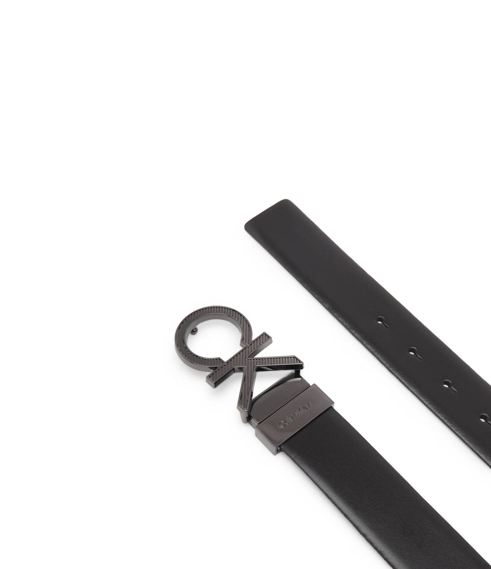 Кожаный ремень ADJ/REV CK METAL DIAGONAL 35MM Calvin Klein - черный(K50K510928)