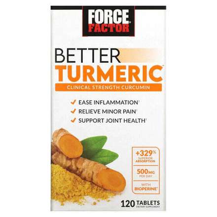 Имбирь и куркума Force Factor, Better Turmeric, 120 таблеток