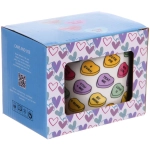 Кружка керамическая 350мл «Яркие сердечки» в подарочной коробке