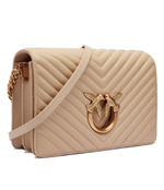 Skórzana наплечная сумка LOVE CLICK CLASSIC SHEEP NAPPA Pinko - бежевый(100063 A0GK)