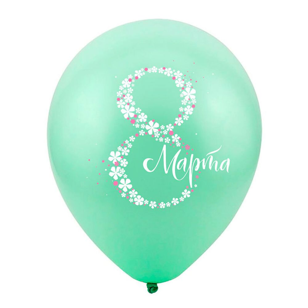 Шар (12''/30 см) 8 марта Нежность, Ассорти Пастель 2 ст. 2 цв.  50 шт.