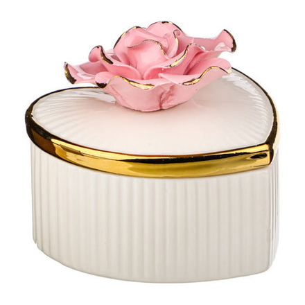 Шкатулка 10см "Сердечко", керамика