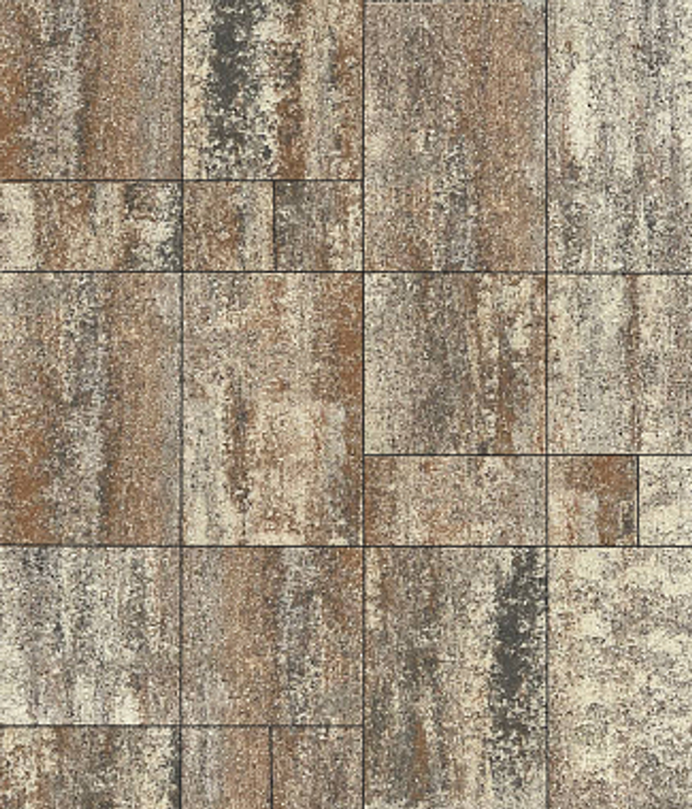 Тротуарная плитка ГРАНДО - Листопад гладкий Песчаник, комплект из 4 видов плит