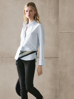 Massimo Dutti Рубашка из хлопкового поплина, небесно-голубой