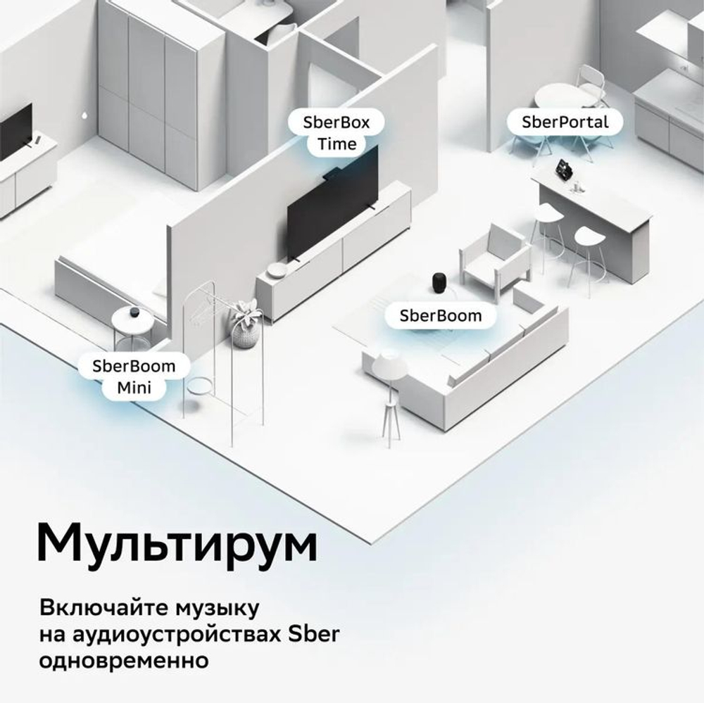 Умная колонка SBER Boom SBDV-00090, 40Вт, с Салют, белый [sbdv-00090c]