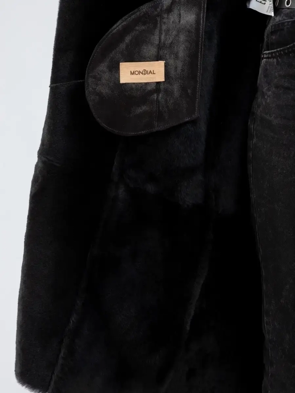 Дубленка женская натуральная длинная с капюшоном Турция