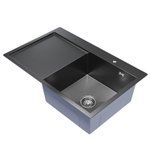 Кухонная мойка 78х50  прав. вып 3 1/2  MIXLINE PRO 20см с сифоном черный графит (552923)
