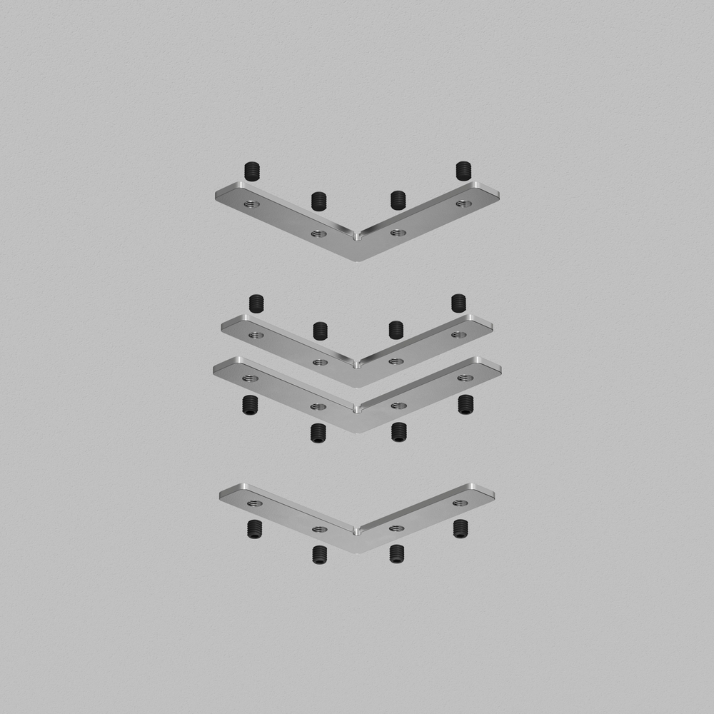 TR2019-AL Комплект угловых соединителей трека SLOTT, алюминий