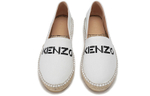 KENZO fabric linen fisherman flat shoes ladies casual single shoes women's white