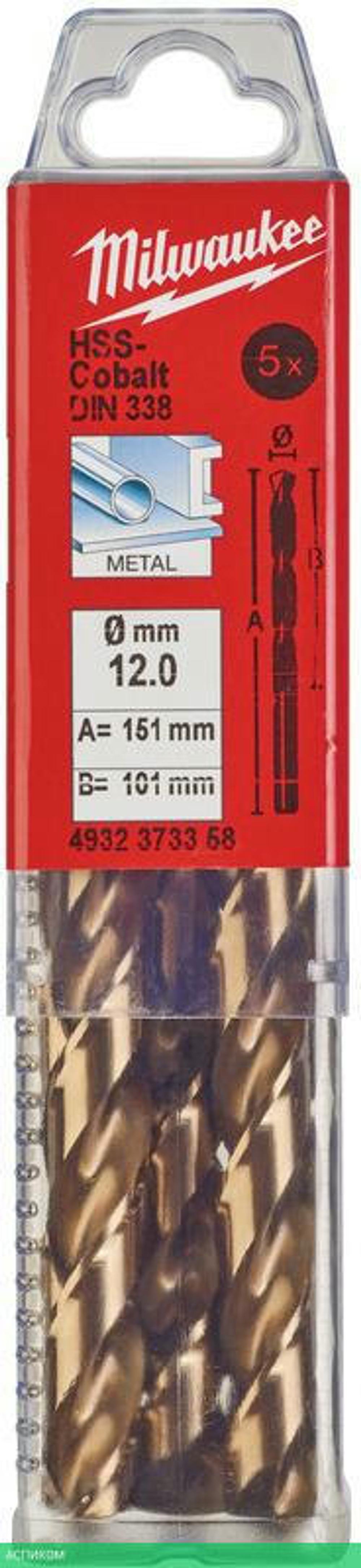 Сверло по металлу Milwaukee HSS-Co 12.0мм 5шт (4932373358)