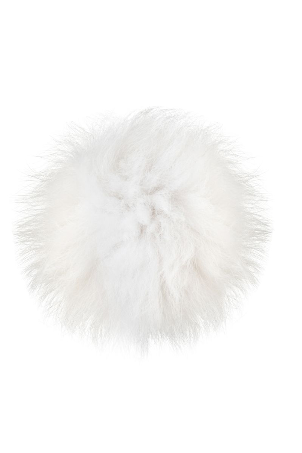 Серебристая анальная втулка с белым заячьим хвостом (Цвет: белый)