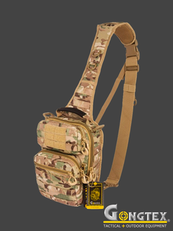Тактический однолямочный рюкзак Gongtex Rover Sling Hexagon Backpack 0336. Мультикам