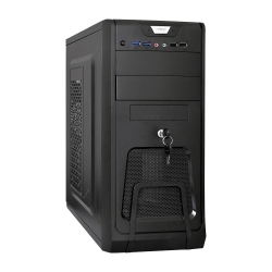 Exegate EX283214RUS Корпус Miditower ExeGate CP-603UB Black, ATX, &lt;без БП&gt;, 2*USB+2*USB3.0, Audio, замок блокировки кнопки питания