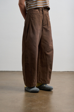 Брюки Nothomme Monterest Retro Washed Curved Blade Wide-Leg Pants "Dark Brown" Women's