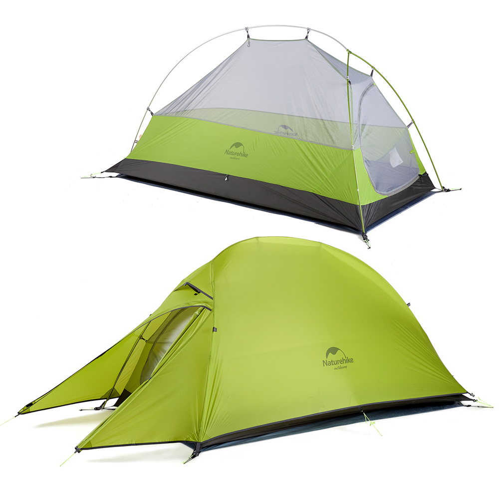 Палатка 1-местная Naturehike сверхлегкая + коврик Сloud up, светло-зеленый