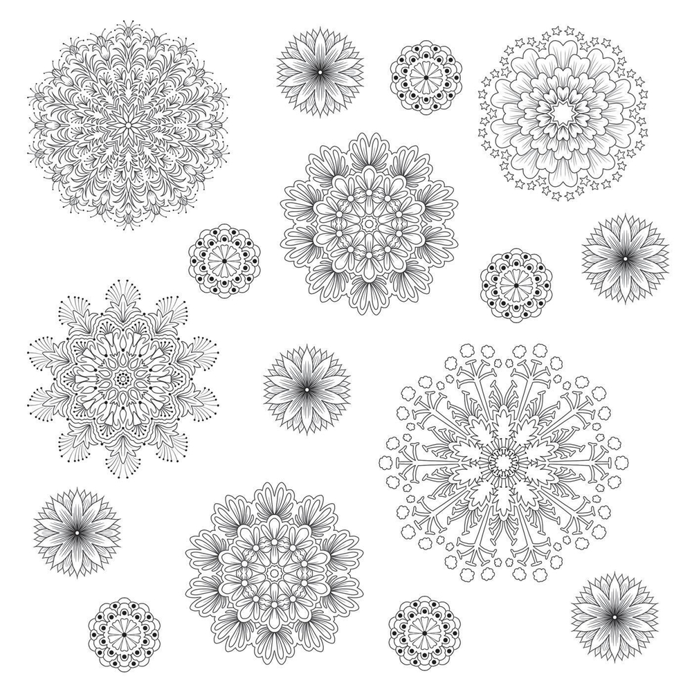 Hachette  раскраска по номерам  Mandalas fleurs