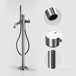 Смеситель для ванны Gessi 316, напольный, встраиваемый, с душевой лейкой, цвет Brass Brushed PVD