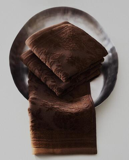 Zara Home Полотенце для лица и рук из хлопка, терракотовый, 30x30 см (3 шт.)