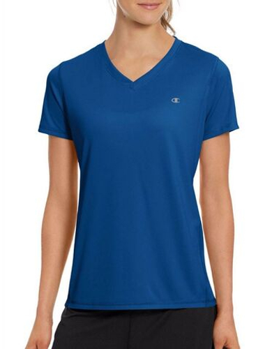 Футболка с короткими рукавами и V-образным вырезом (Размер: XL) (Цвет: грязно-синий)