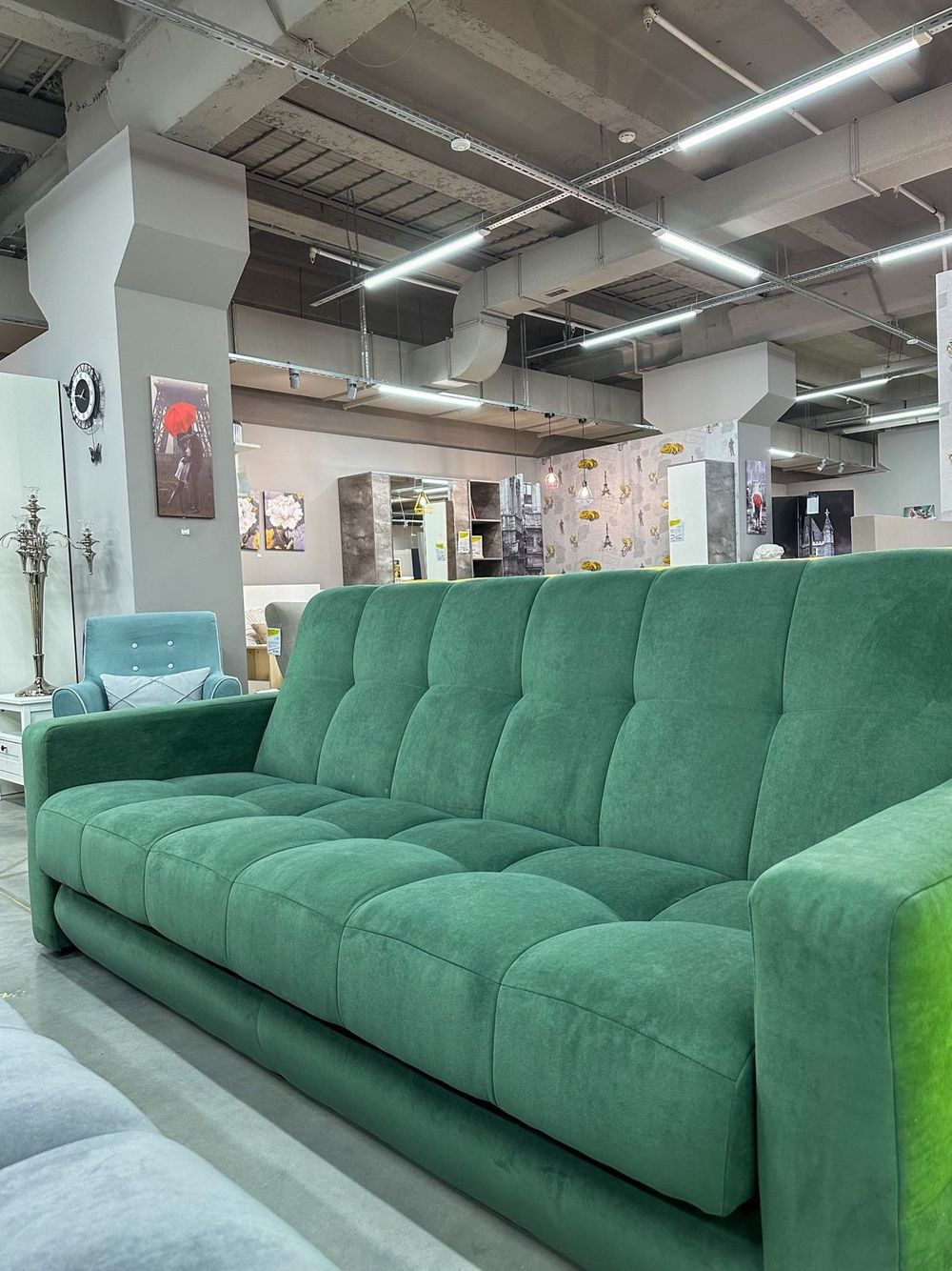 Диван "Фишт" БД с мягкими подлокотниками (задник осн.ткань), Новый Век, г.Екатеринбург (Ultra olive, АКЦИЯ)