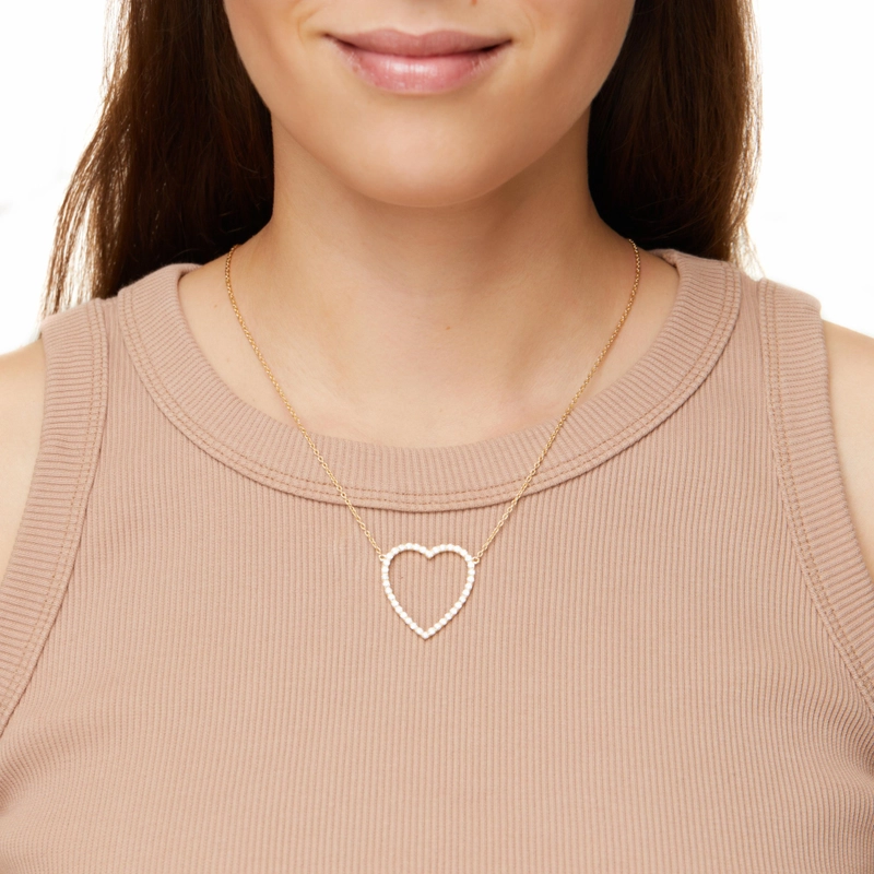 Колье Золотое Сердечко – Прозрачное