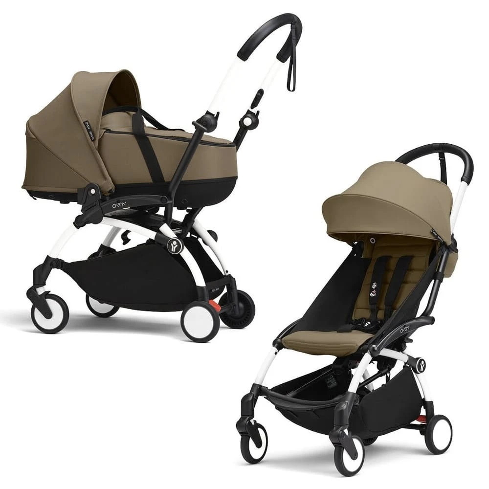 Коляска Stokke YOYO3 Newborn Shell рама белая White 2 в 1 Toffee