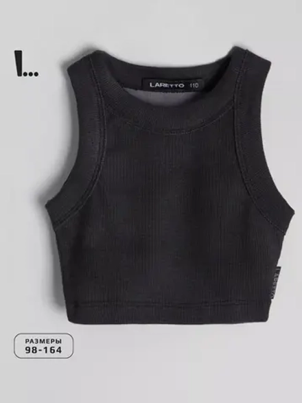 Летний кроп топ трикотажный детский