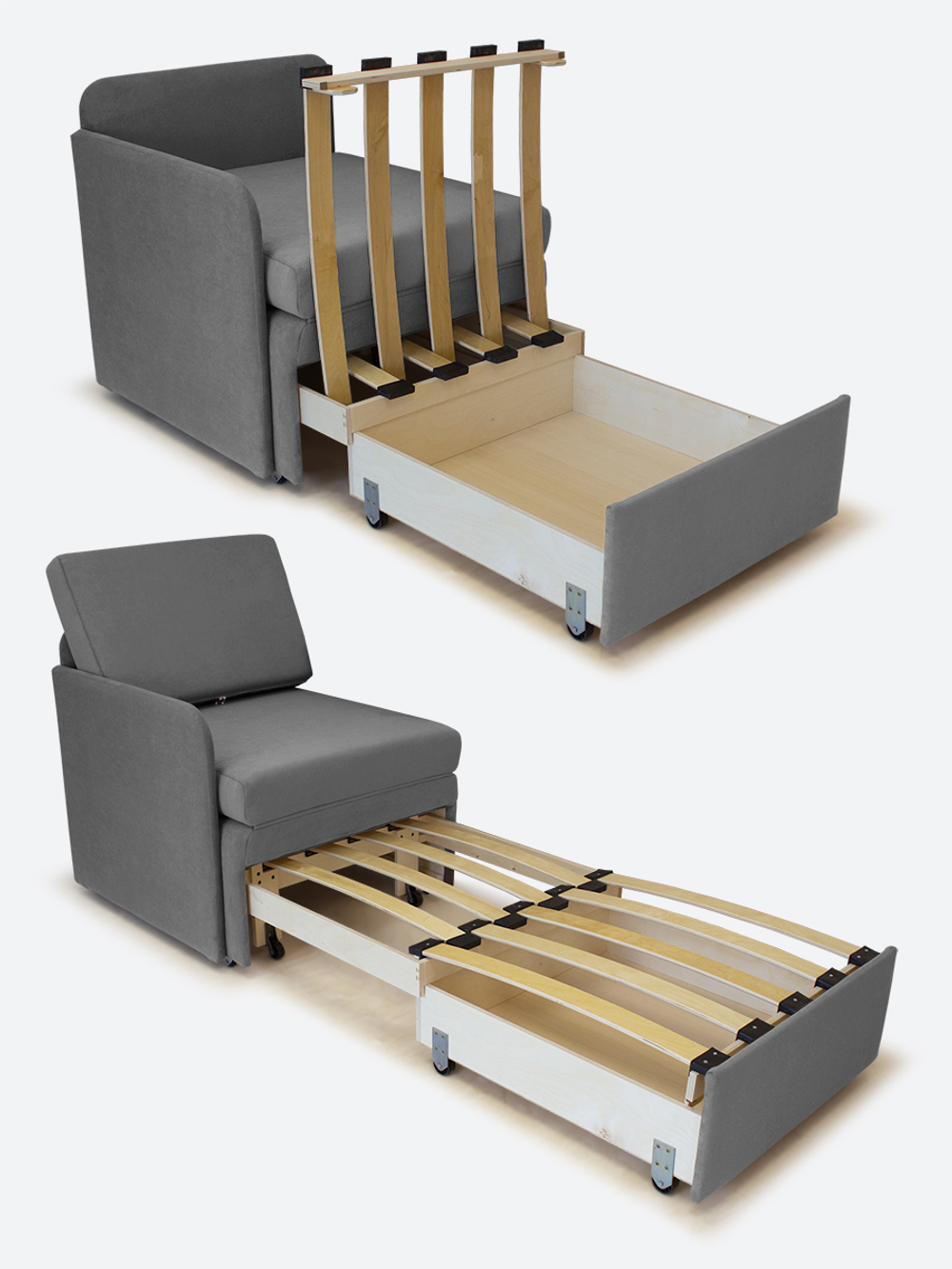 Кресло-кровать "Миник" с правым подлокотником, под правую руку