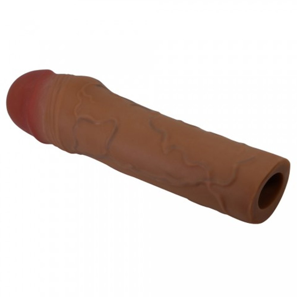 Реалистичная насадка на пенис Chane (18 см) коричневая
