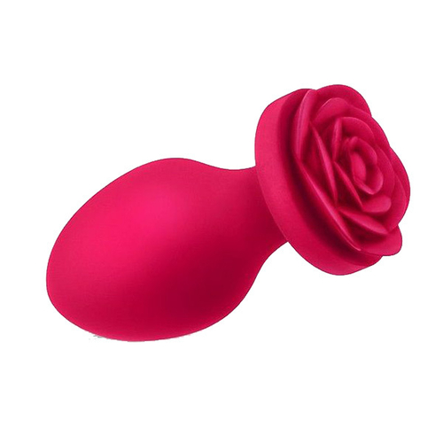 Малиновая анальная втулка 7см с основанием-розой Bior Toys Viva Rose RT-34016