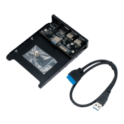 Планка USB 3.0 на переднюю панель 3.5" Gembird, 2 порта USB и порт Type-C, SD+TF, коробка (FP3.5-USB3-2A1C-CR)