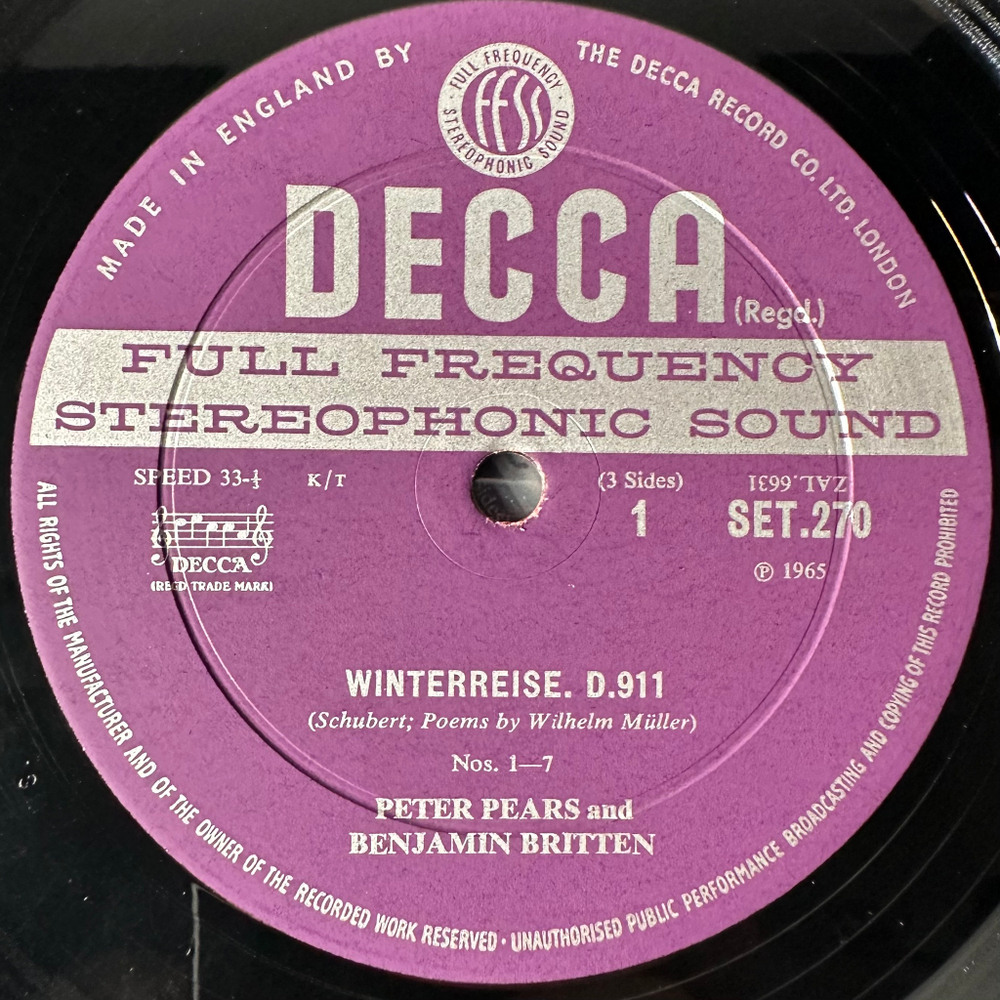 Шуберт - Зимний путь / Шуман – Любовь поэта 2LP (Англия 1965г.)