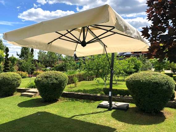 Зонт профессиональный Napoli Braccio 3х4 м, антрацит, слоновая кость