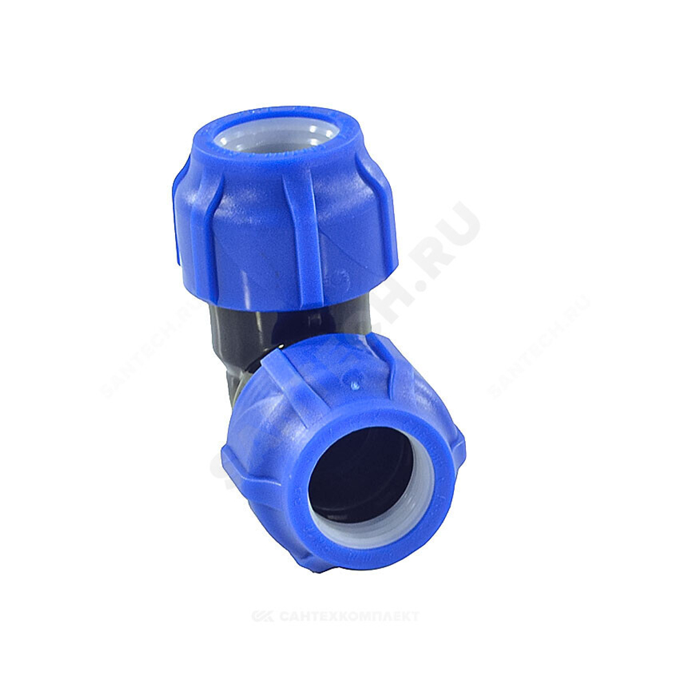 Отвод компрессионный ПЭ Дн 25х90гр Ру16 VALFEX 121001212525