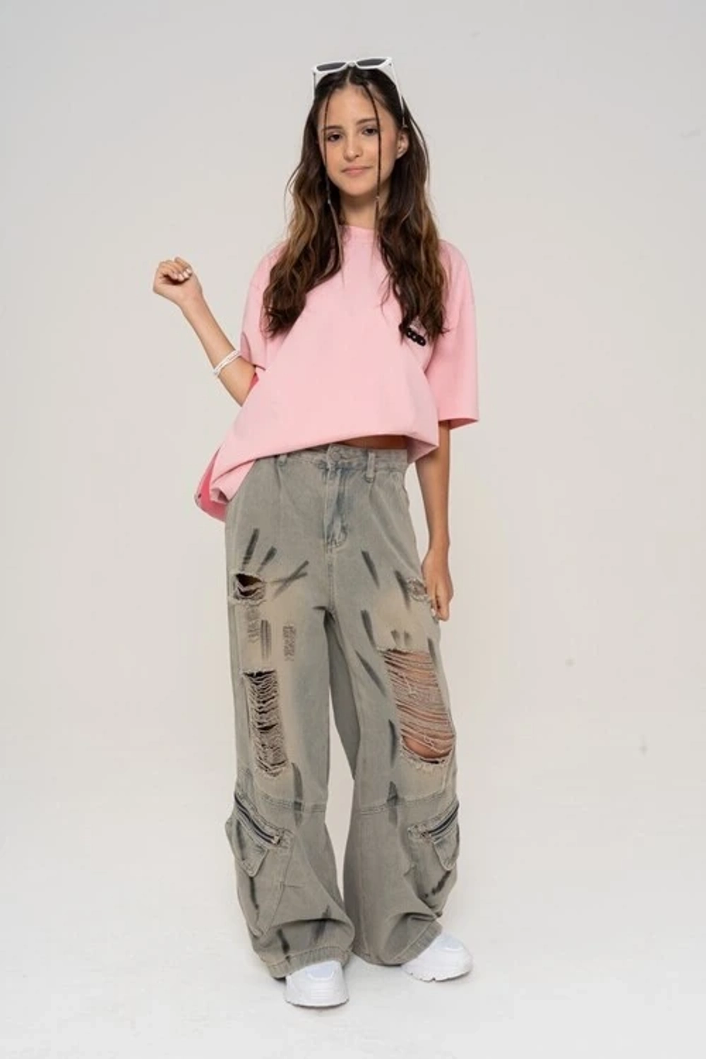 Футболка удлиненная с принтом