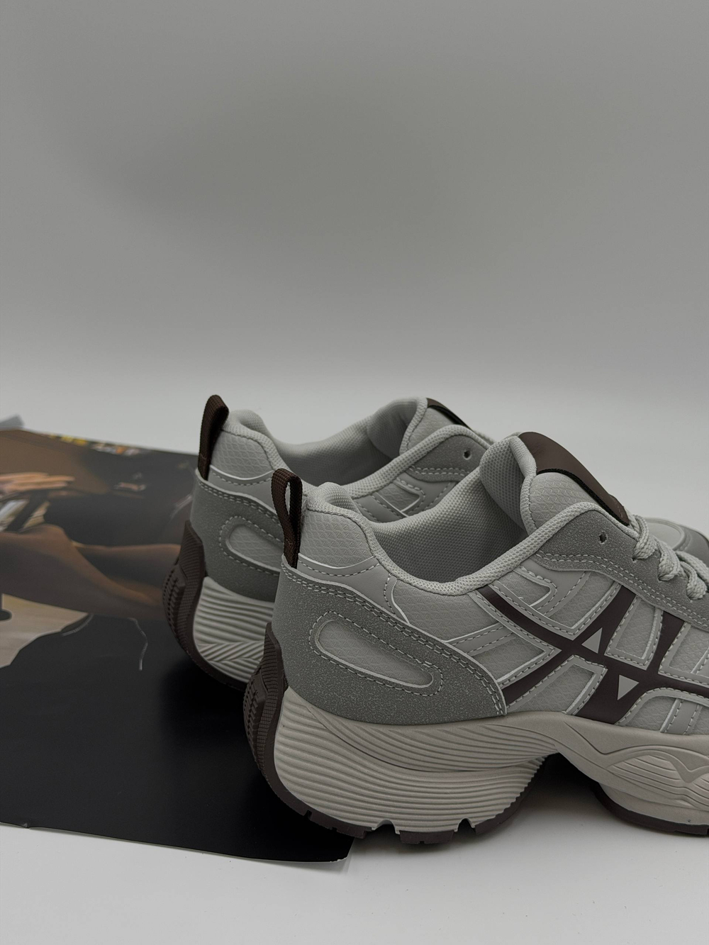 Кроссовки женcкие экокожа арт. 953-4 цвет "серый,коричневый"