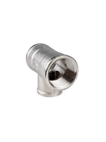 Тройник переходной, латунь, внутренняя/внутренняя/внутренняя резьба 3/4"х1/2"х3/4", никель, RTP